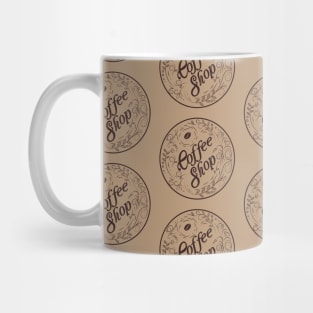 Coffee shop flower and coffee bean pattern Mug